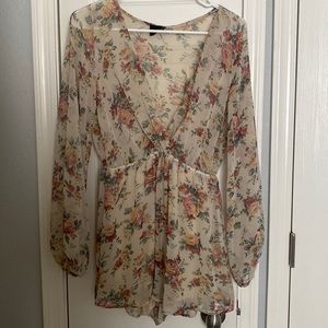 Sheer flowered romper